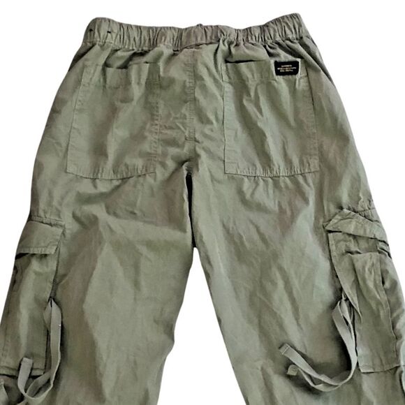 Superdry Low Rise Wide Leg Cargo Pants Womens Size 28x32 Khaki Olive Baggy Loose - Picture 8 of 16